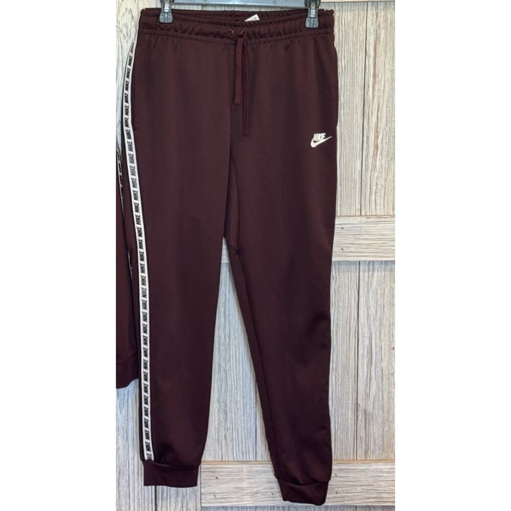 Nike Mens Maroon Sportswear Logo Tapered Leg Elastic Waist Sweatpants Size Small